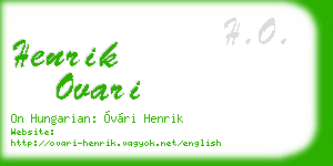 henrik ovari business card