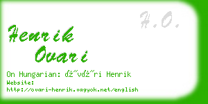 henrik ovari business card